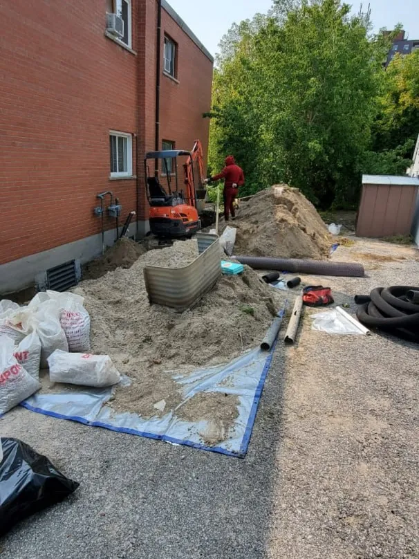 Completed foundation waterproofing project in Barrie building