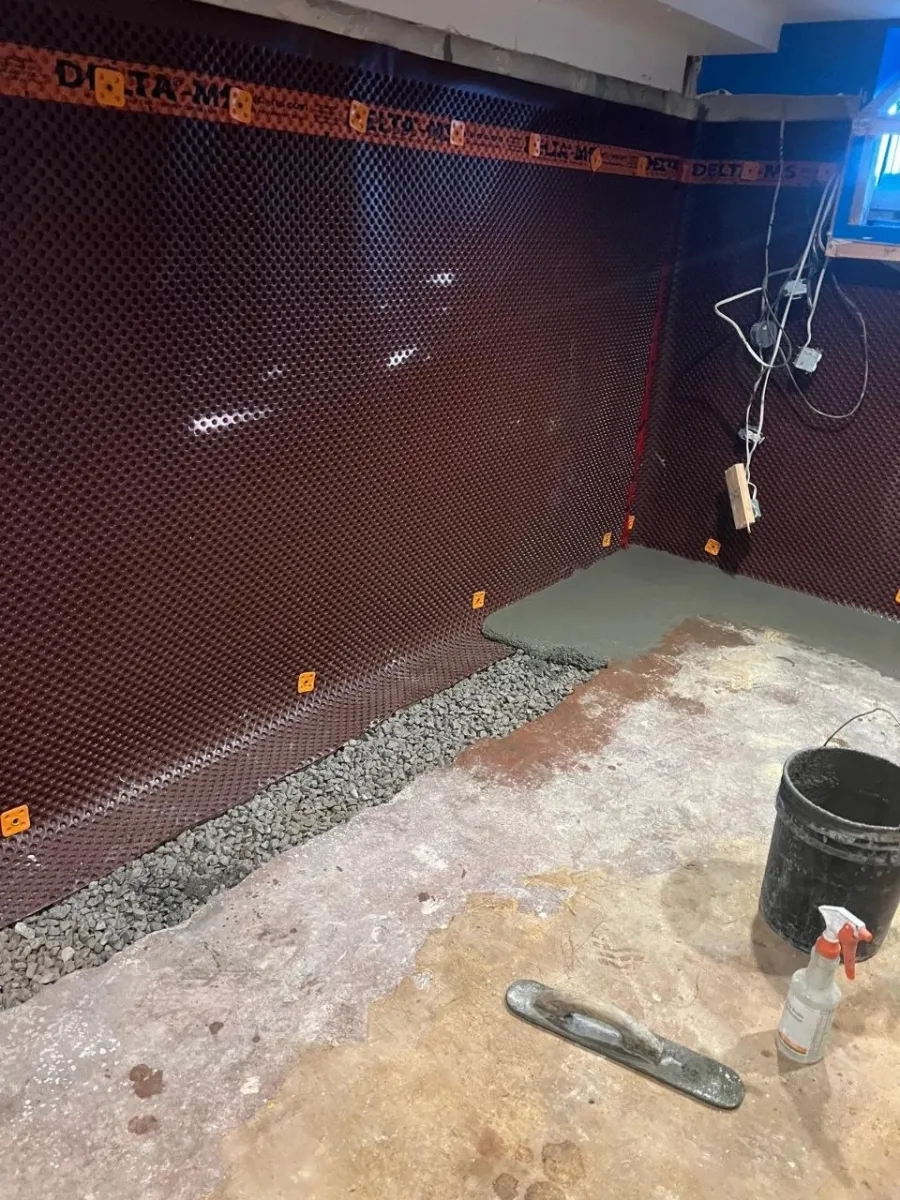 Complete Interior Waterproofing Installation in Milton Home with Sump Pump System